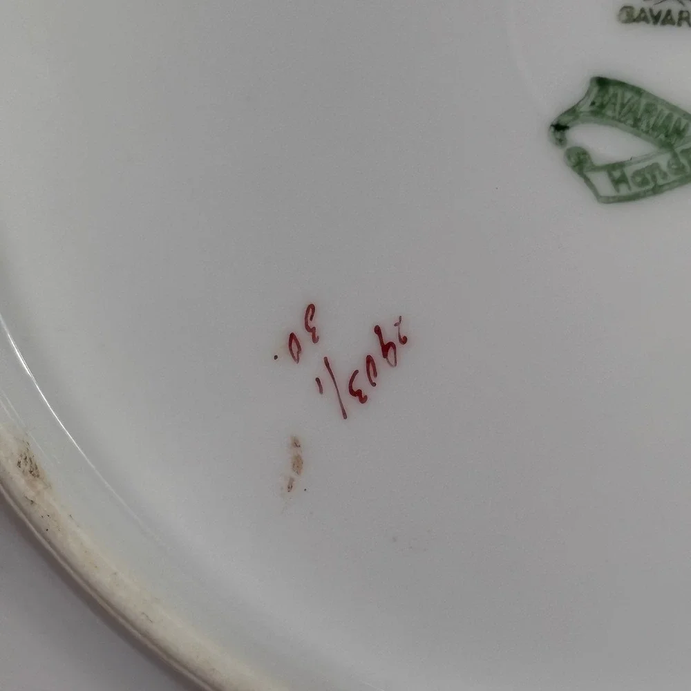 Antique Bavarian Germany 1915 Tirschenreuth‎ Porcelain Dinner Plate Signed 8.5